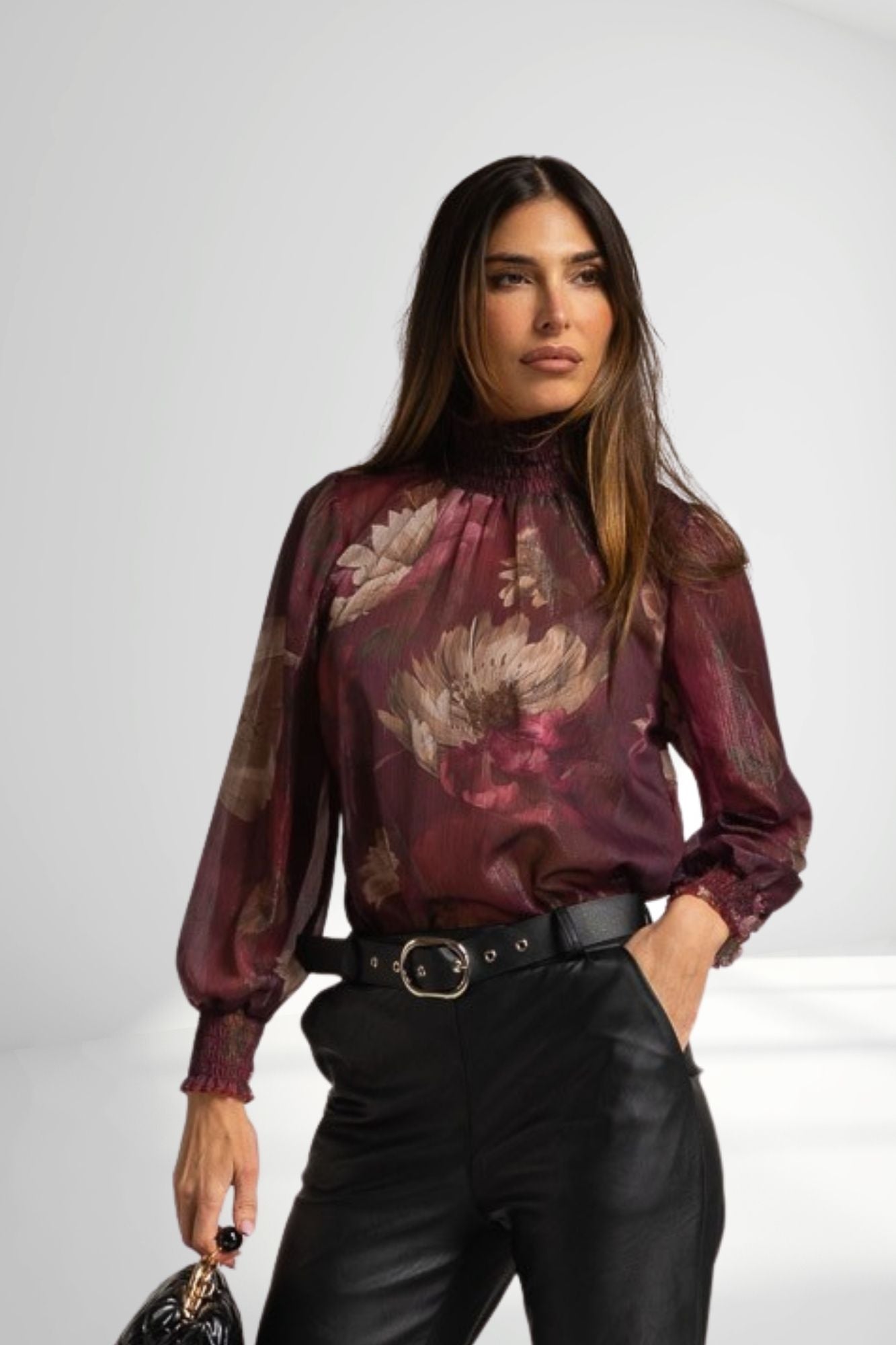 Blusa Lurex Floral.